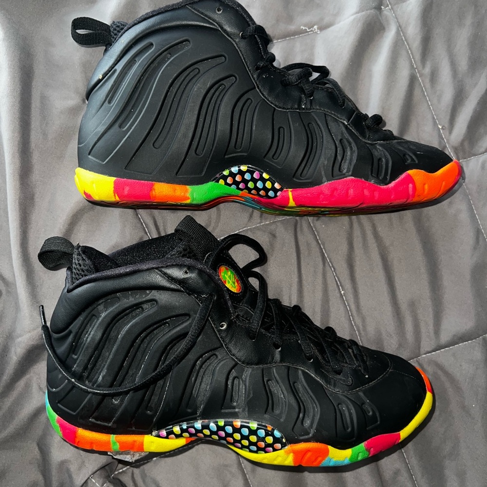 Foamposite Kids Black and Multicolor Sneakers